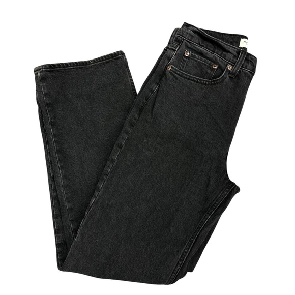 Abercrombie & Fitch Denim - Abercrombie & Fitch The Vintage Straight High Rise Jean Washed Black 25